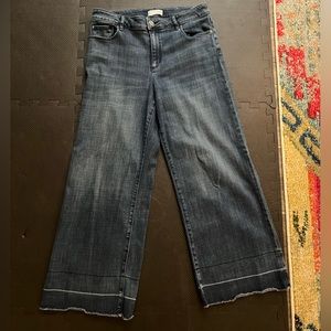 Loft wide leg crop stretch jeans